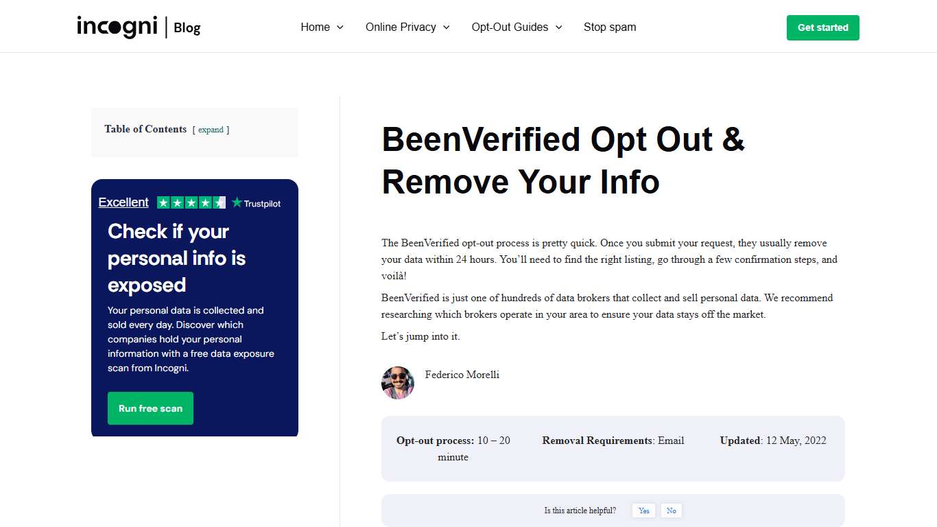 BeenVerified Opt Out & Remove Your Info [2026] | Incogni